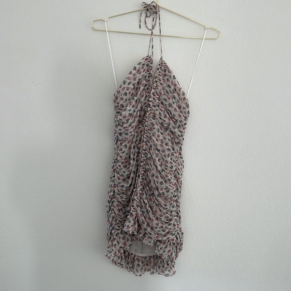 Zara Bloggers Favorite Metallic Thread Draped Print Dress - Picture 10 of 11